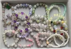 ガラスビーズ ブレスレット カラフル 17点 まとめ