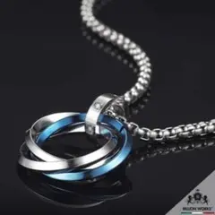 목걸이 펜던트 남성용 세련된 트리플 링 체인 60cm 1
