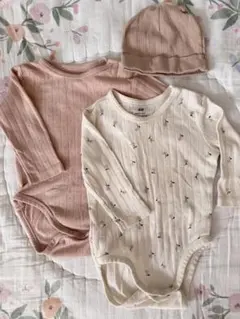 H&M オーガニックコットン ボディスーツセット 68cm