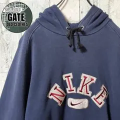 NIKE ナイキ　アーチ刺繍ロゴ スウェット　パーカー 2XL ネイビー