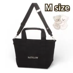 ベイフロー、BAYFLOW、ショルダーzipロゴトートバッグ、Mサイズ黒ブラック