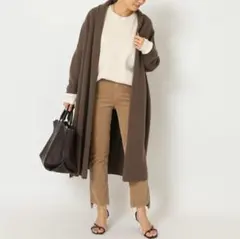 ドゥーズィエムクラス ニットカーディガン ブラウン コットン100%