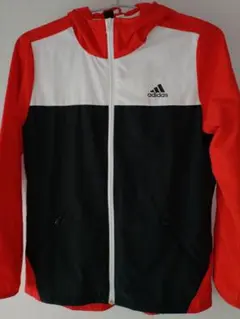 adidas フルジップジャケット 赤・白・黒　160cm