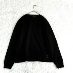 【アズールバイマウジー】 黒 長袖 Tシャツ M 柔らか 厚め 胸ポケット