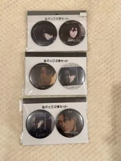 【特価3/22まで】進撃の巨人　場面写缶バッジ　リヴァイ　ミカサ