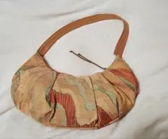 帯リメイク　ショルダーバッグ オレンジ系