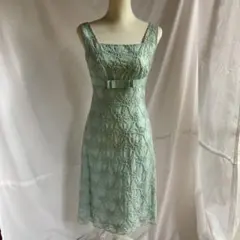 ANAYI アナイ カットワークノースリーブワンピース 刺繍 ブルー系 36 