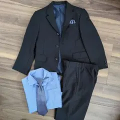 130サイズ 黒ストライプ スーツ