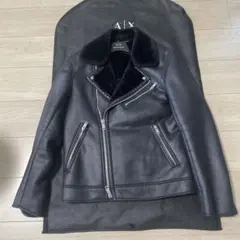 Armani Exchange ブラック レザーライダースジャケット サイズXS