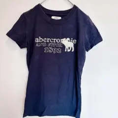 Abercrombie & Fitch アバクロ ロゴ Tシャツ ネイビー S