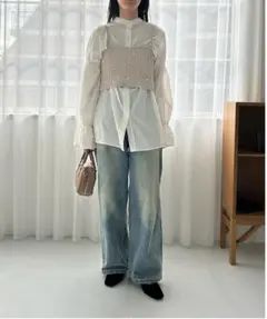 mystic ニットビスチェ　パールビスチェ