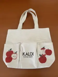KALDI トートバッグ　カルディ キャンパス地　エコバッグ　りんごのサムネイル