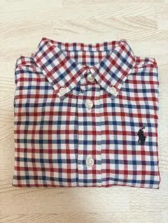 【未使用】ラルフローレン　赤・青・白のチェックシャツ　70