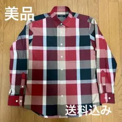 【美品】ブラックレーベル クレストブリッジ チェックシャツ 赤 Mサイズ