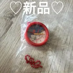 サンリオキャラクターズ　レトロ壁掛け時計風クリップキーホルダー　ハローキティ