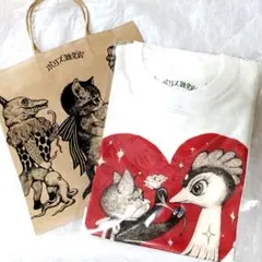 ヒグチユウコ ボリス雑貨店 火の鳥マンガローグ Tシャツ LOVE火の鳥 L