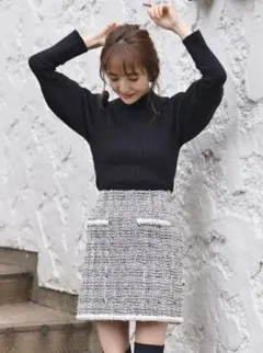 MIIA ツイード パール スカート