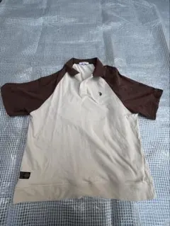 ベージュ/ブラウン POLOポロシャツ