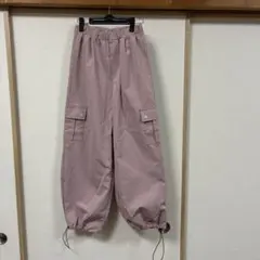 カーゴパンツ ピンク 裾ドローコード