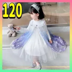 キッズ ドレス 120 エルサ コスチューム ハロウィン 衣装 仮装 新品