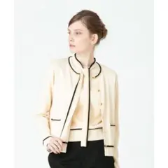 loulou willoughby 配色ラインクルーネックカーディガン トップス
