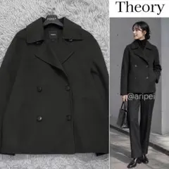 美品✨20AW セオリー 定価6万 ソフトメルトンウールコート ネイビー