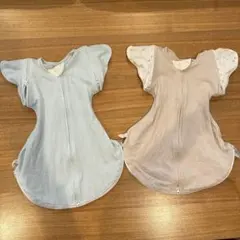 ねくるみ　スワドルSサイズ　水色 ベージュ 2点セット