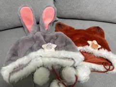 上海ディズニー限定　ズートピア　ジュディ＆ニックペアファンキャップ　2点セット