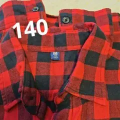 【UNIQLO】チェック柄フランネルシャツ 140