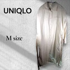 ユニクロ コーデュロイシャツワンピース M 白 ベルト付 羽織り 2WAY