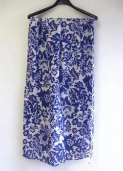 Topkapi ウール100％更紗柄大判ストール　176×64フリッジ11×2