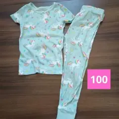 ユニコーン柄パジャマ 4T　カラフル　虹