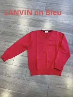 lanvin en bleu赤 Vネック 長袖 ニットセーター　メンズのサムネイル