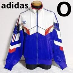 希少【adidas】ジャージ　トラックジャケット　90s 青×白　メンズ L相当