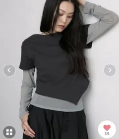 （限定値下げ）your/0w レイヤードシアーロンT×アシンメトリー半袖Tセット