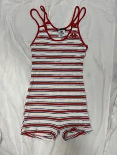 【完売品/ZARA×Kappa】ボーダー タンクトップ ダブルストラップ 刺繍のサムネイル