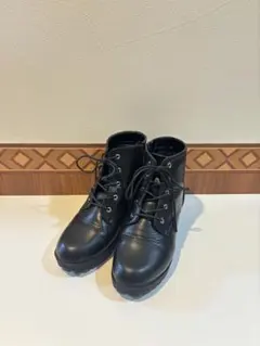 厚底レースアップブーツ 黒