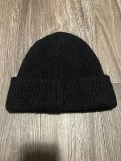 ZARA ブラック ニット帽 ロールアップブリムビーニー帽