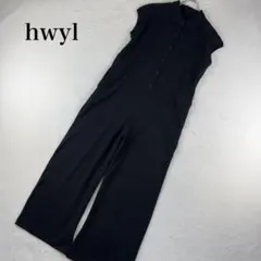 hwyl　ヒュイル フレンチスリーブ ジャンプスーツ オールインワン　黒　Mのサムネイル