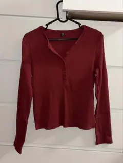 ユニクロ リブヘンリーネックT/長袖