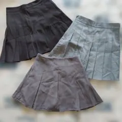 SHEIN グレイル　プリーツスカートスカパン XS　黒、灰3着のサムネイル