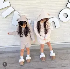 猫耳ニットパーカーセットアップ XSサイズ 85cm相当