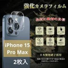 iPhone15 Pro /15 Pro Max カメラ 保護フィルム 2枚