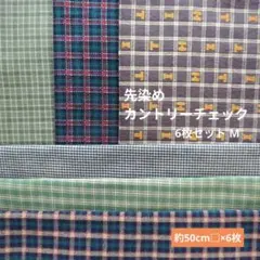 先染めカントリーチェック 6枚セット M　156