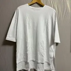 5部袖ホワイト ロングTシャツのサムネイル