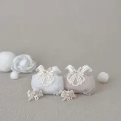 ミニチュアドール服　ロンパース　シェルレース2着セット