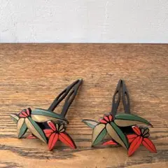 前挿し かんざし 簪 竹 ペア 黒