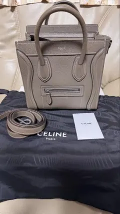 CELINE セリーヌ ラゲージ ナノ グレージュ - メルカリ