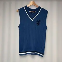 Admiral ケーブルニット ベスト ブルー美品のサムネイル