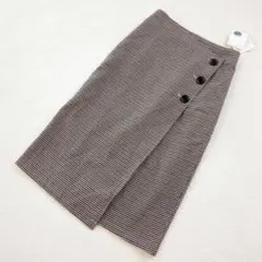 新品タグ付✨VIS ビス◇チェック柄 ロングスカート ラップ ゴムウエスト S